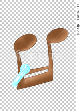 マイクの付いた音符 138482813