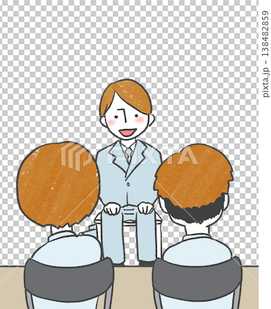 A man smiles as he introduces himself to the interviewer. 138482859