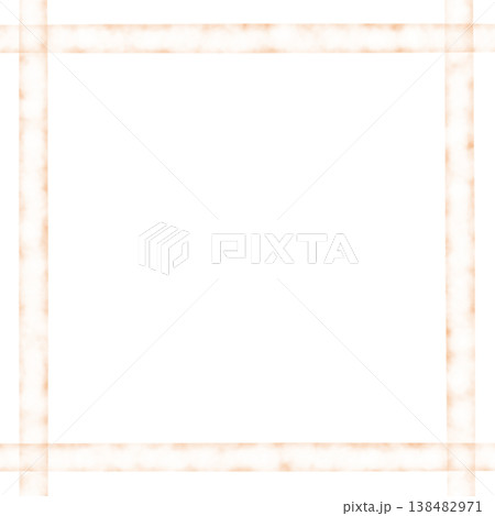 水彩タッチのぼんやり四角フレーム　オレンジ 138482971