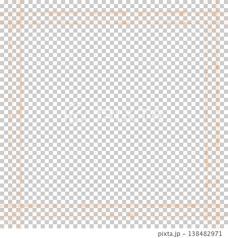 水彩タッチのぼんやり四角フレーム　オレンジ 138482971