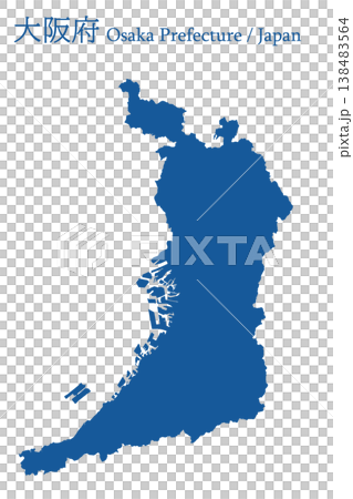 日本向量插圖地圖素材：大阪府地圖 138483564