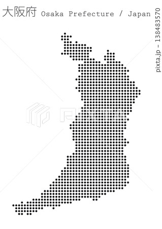 日本のベクターイラスト地図素材:大阪府全体地図 日本のベクターイラスト地図素材:大阪府全体地図 138483570