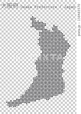 日本のベクターイラスト地図素材:大阪府全体地図 日本のベクターイラスト地図素材:大阪府全体地図 138483570