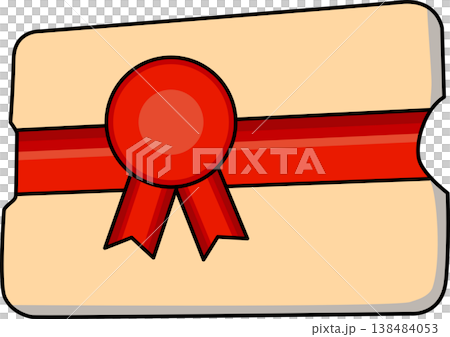 Gift Card With Red Ribbon. Blank cardboard shopping labels with ribbon tapes. Gift Card With Red Ribbon. Blank cardboard shopping labels with ribbon tapes. 138484053