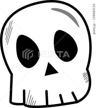 Illustration of a Vintage Cartoon Skull 138484110