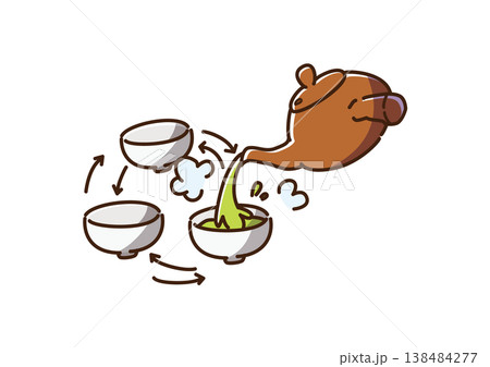 急須でお茶を注ぐ　カラー 138484277