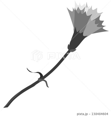 グレーのシンプルなカーネーションのイラスト 138484604