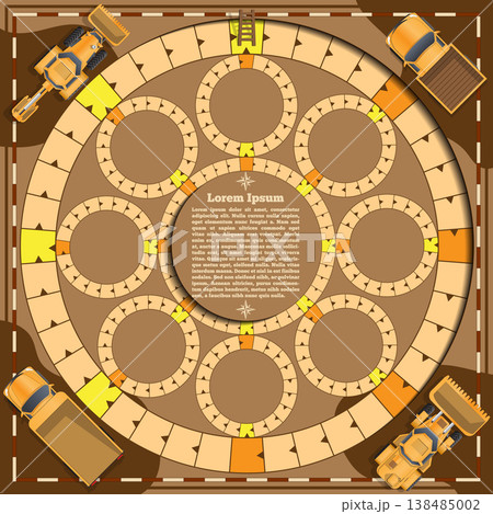 Ore extraction in the mine. Board game. Vector design for app game user interface. 138485002