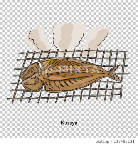 くさやの干物を焼くイラスト|魚,干物,網焼き,和食 くさやの干物を焼くイラスト|魚,干物,網焼き,和食 138485131