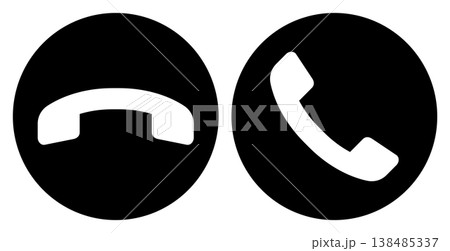 着信応答・拒否アイコンセット ベクター素材 138485337