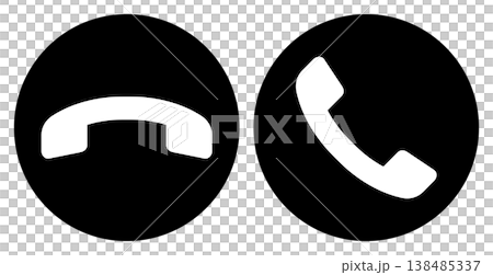 着信応答・拒否アイコンセット ベクター素材 138485337