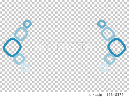 Title decoration and slide frame decoration with geometric lines on both sides and a row of blue squares - Technology 138485754