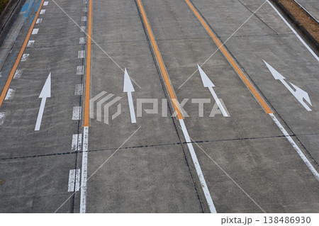 Zebra crossing and traffic lane markings on urban street Zebra crossing and traffic lane markings on urban street 138486930