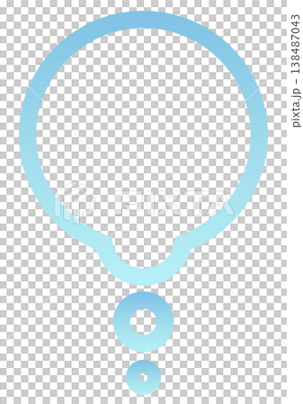 Business and web-oriented circular thought bubble icon with a light blue gradient, representing ideas, imagination, and thinking. 138487043