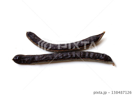 Dried rain tree pods isolated on white background Dried rain tree pods isolated on white background 138487126