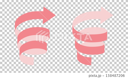 Set of 3D spiral arrows Set of 3D spiral arrows 138487206