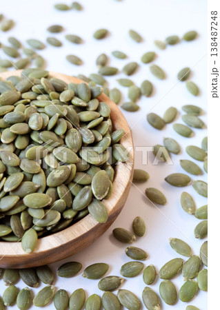 Pumpkin seeds, healthy food ingredient Pumpkin seeds, healthy food ingredient 138487248