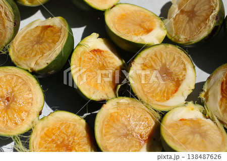 Sliced betel nuts in a tray. Sliced betel nuts in a tray. 138487626