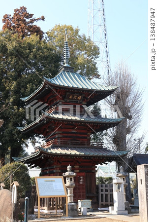埼玉県行田市の成就院 三重塔 138487947