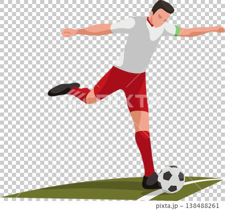Soccer player about to kick a ball 138488261