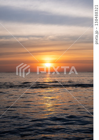 Sunset view of the sea, with colorful sky 138488321