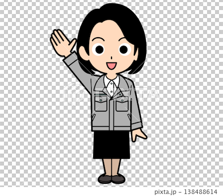 留著一縷捲髮波波頭的女上班族舉手回應。 138488614
