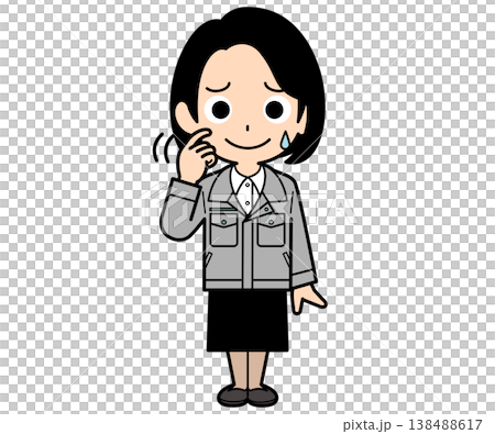 The office worker with the one-curl bob haircut is visibly shaken. The office worker with the one-curl bob haircut is visibly shaken. 138488617