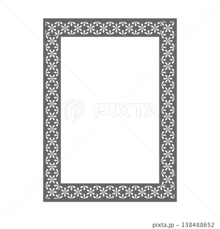 Gray Geometric Floral Pattern Rectangle Frame, Solid Filled Bold Ornamental Tile Border White Cutout Motif Clipart, Premium Decorative Pattern Page Frame, Laser Cut Certificate Invitation Design Gray Geometric Floral Pattern Rectangle Frame, Solid Filled Bold Ornamental Tile Border White Cutout Motif Clipart, Premium Decorative Pattern Page Frame, Laser Cut Certificate Invitation Design 138488652