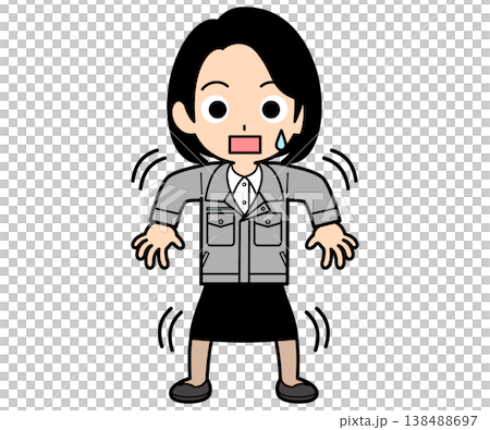 身震いしているワンカールボブの事務員の女性 138488697