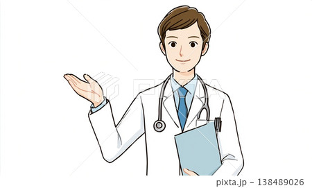 案内をする白衣の男性 138489026