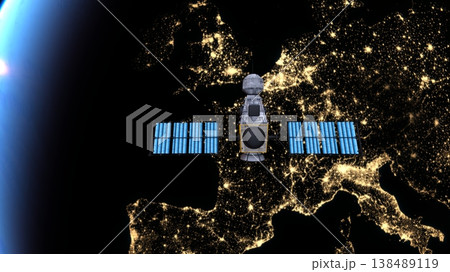 人工衛星と地球 138489119