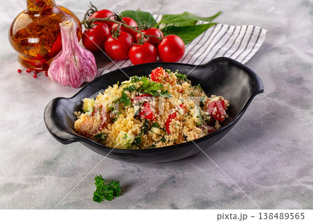 Cous cous with vegetables tabulle Cous cous with vegetables tabulle 138489565