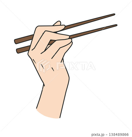 箸を持つ手 箸を持つ手 138489866