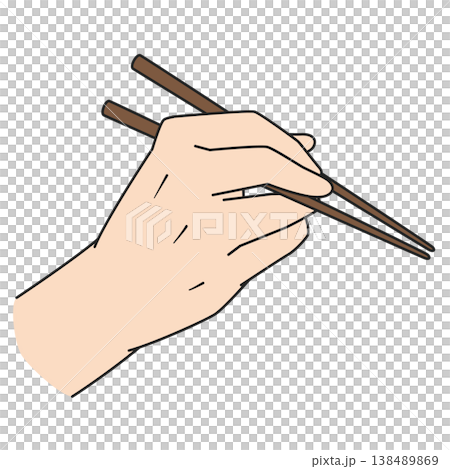 箸を持つ手 138489869