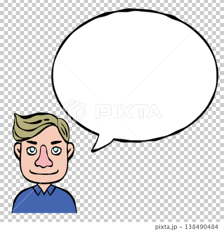 フキダシ　人物・男性・外国人・国籍 138490484