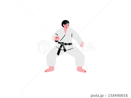 空手をする男性のイラスト 138490658