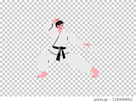 空手をする男性のイラスト 138490662