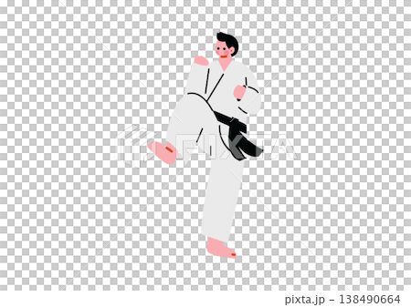 空手をする男性のイラスト 138490664