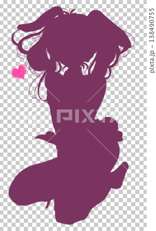 一個打扮成兔女郎的女人的剪影 一個打扮成兔女郎的女人的剪影 138490755