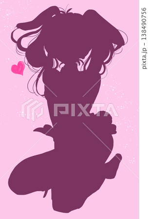 バニーガール風の女性 シルエット バニーガール風の女性 シルエット 138490756