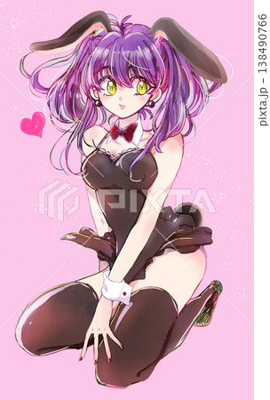 バニーガール風の女性　黒色 138490766