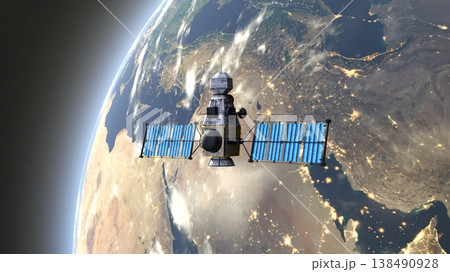 人工衛星と地球 人工衛星と地球 138490928