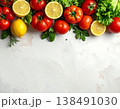 トマトとレモンの爽やか食材背景 138491030