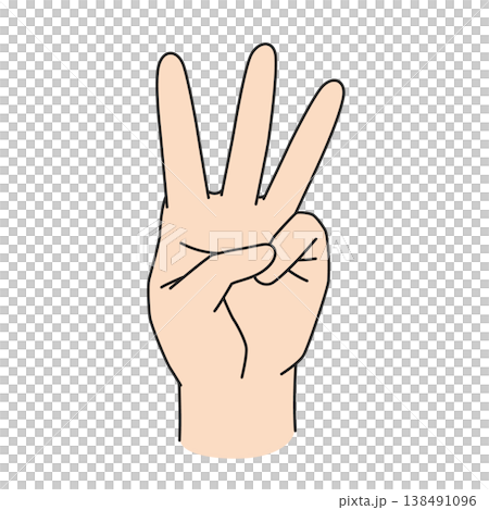 3の左手イラスト 138491096