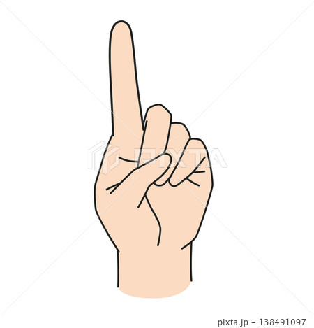 人差し指立てたの左手イラスト 138491097