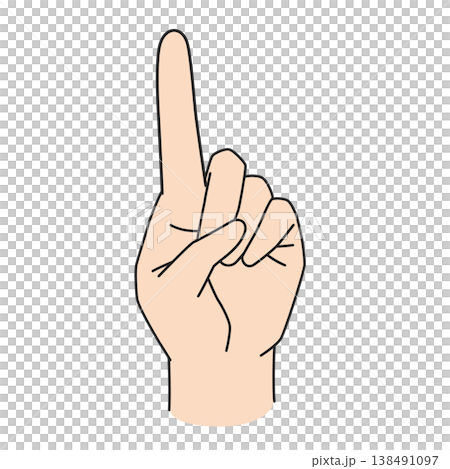 人差し指立てたの左手イラスト 138491097