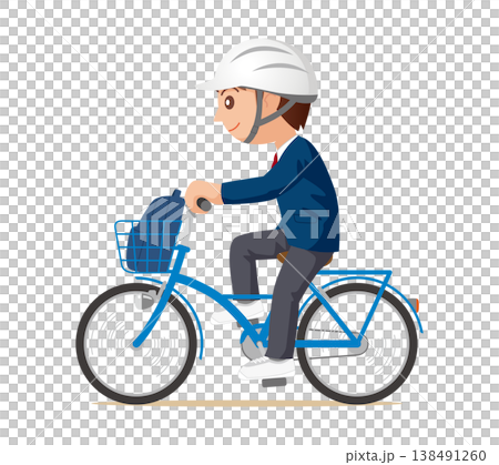 High school student wearing a bicycle helmet 02 High school student wearing a bicycle helmet 02 138491260