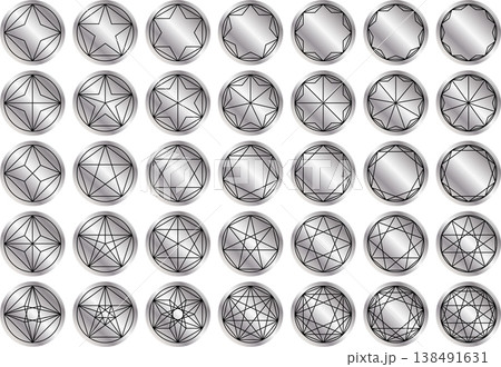 線で描いた多角形セット 138491631