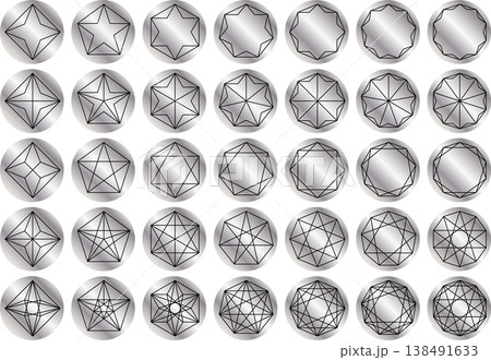 線で描いた多角形セット 線で描いた多角形セット 138491633