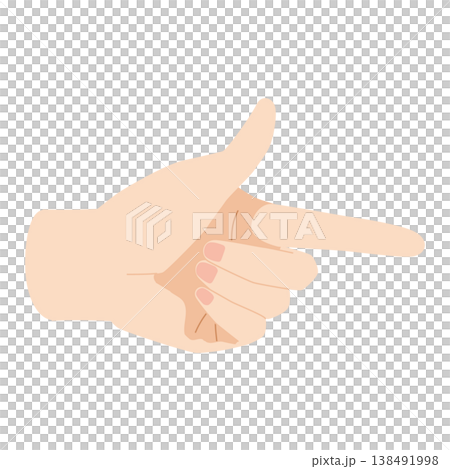 Illustration of a left hand pointing to the right 138491998
